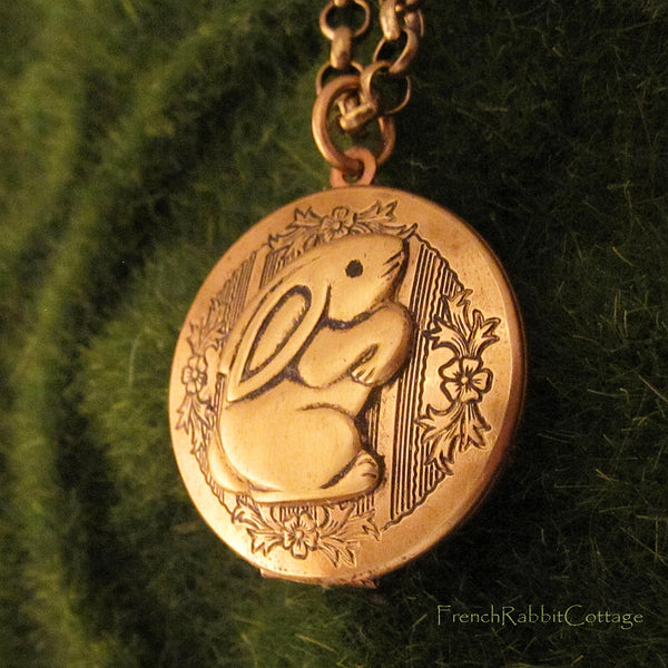 Lop Eared Bunny Rabbit Locket Necklace
