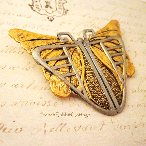 Art Deco Style Butterfly Moth Brooch Pin