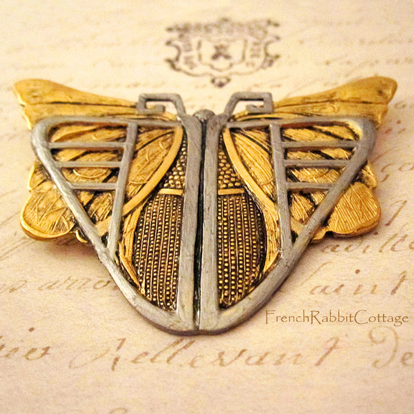 Art Deco Style Butterfly Moth Brooch Pin