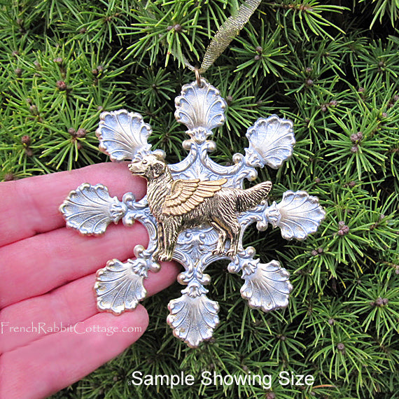 Bunny Rabbit Angel Memorial Ornament (Personalized Christmas Ornament, Shimmering Star)