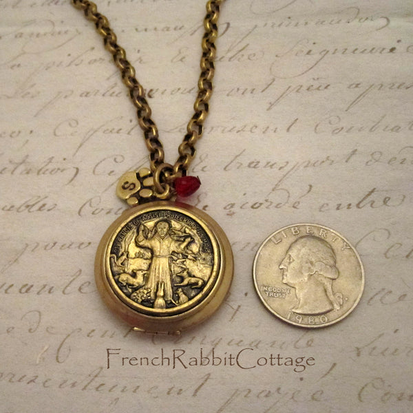 Saint Francis of Assissi Locket Necklace