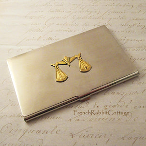 Attorney Business Card Case with Scales of Justice