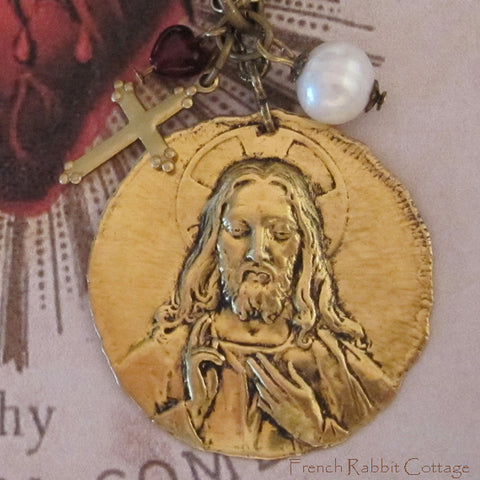 Jesus Necklace Pendant with Charms