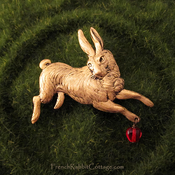Bunny Rabbit Brooch Pin (My Rabbit Loves Me)