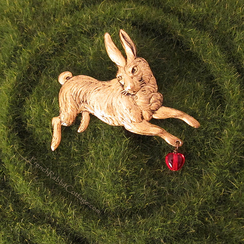 Bunny Rabbit Brooch Pin (My Rabbit Loves Me)