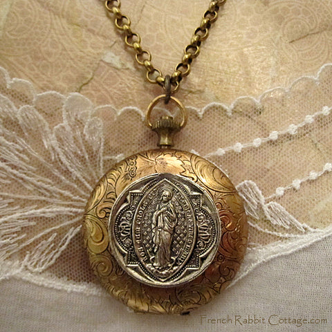 Miraculous Medal Locket Necklace