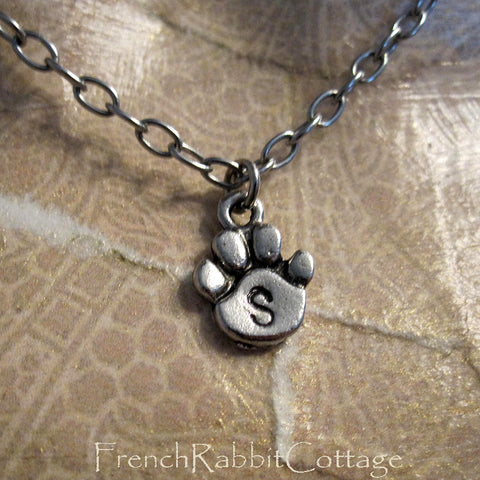 Minimalist Pawprint Necklace ( Personalized Dog or Cat Paw Print Charm)