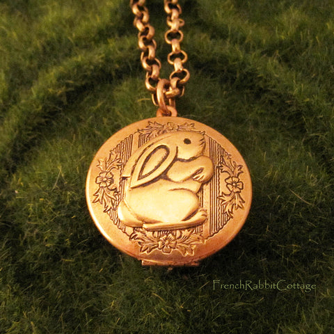 Lop Eared Bunny Rabbit Locket Necklace