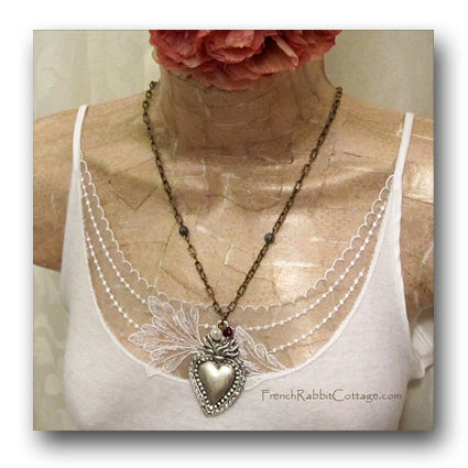Sacred Heart Ex Voto Necklace Pendant